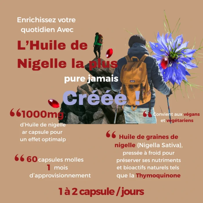 GÉLULES À L'HUILE DE NIGELLE HABACHIYA - 60  GÉLULES