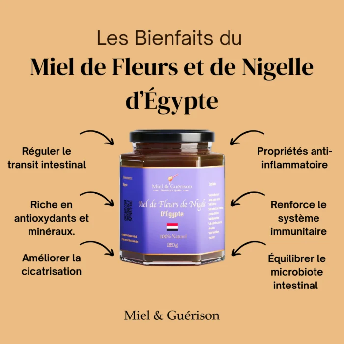 MIEL DE FLEURS ET DE NIGELLE D’ÉGYPTE