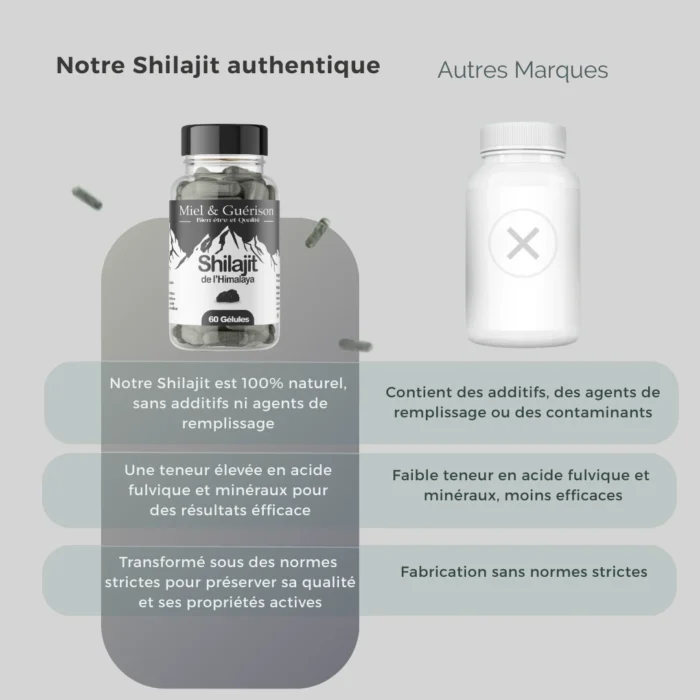 GÉLULES DE SHILAJIT PURE DE L'HIMALAYA- 60 GÉLULES – Image 3